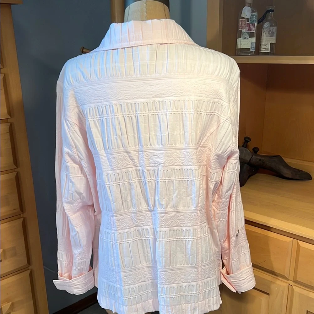 Christopher & Banks Pink Utility Jacket with Collared Neckline